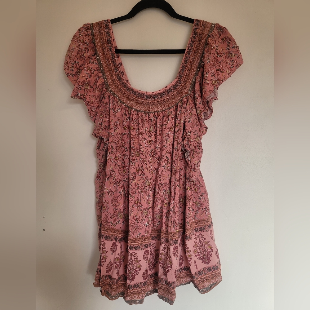 Davi & Dani 2XL Floral Pink Blouse 100% Rayon - Picture 1 of 8